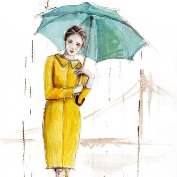 Tory Birch Yellow Rain Jacket - Picture 2 of 10